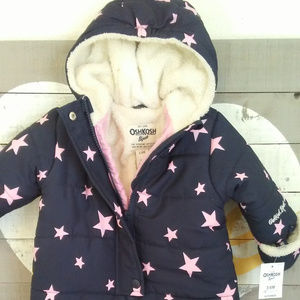 OshKosh B'Gosh Snowsuit in Navy with pink stars!!